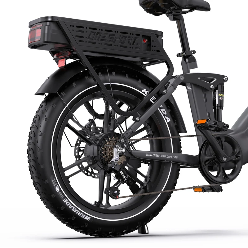 ONESPORT OT08PRO 20“ Vollgefedertes Fat Tire Elektrofahrrad 500W Motor 48V 18Ah*2 Dual Batterie