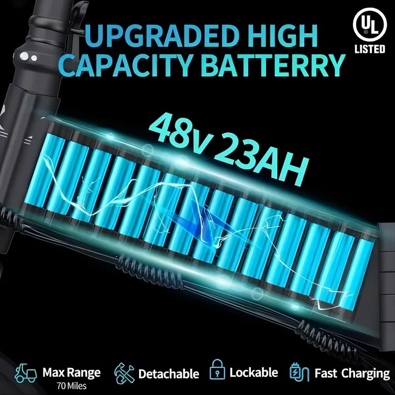 YVY H20 Pro 20" Zusammenklappbares Elektrofahrrad 2000W Motor 48V 23AH Batterie