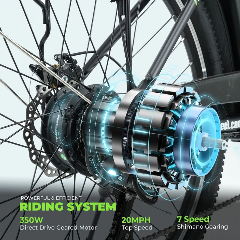 ISINWHEEL U2 26" Cruiser Pendel Elektrofahrrad 500W Motor 36V 13Ah Batterie