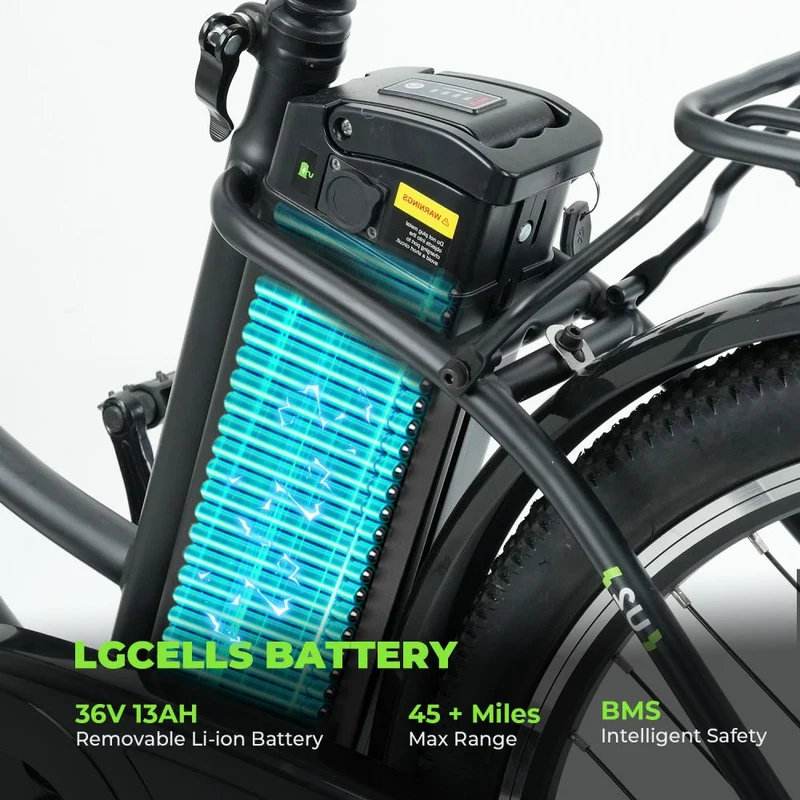 ISINWHEEL U2 26" Cruiser Pendel Elektrofahrrad 500W Motor 36V 13Ah Batterie