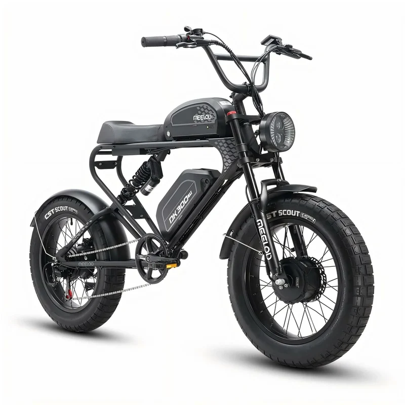 MEELOD DK300 MAX 20" Elektrofahrrad im Retro-Moped-Stil 2400W Spitzenleistung Motor 48V 20Ah Doppelbatterien