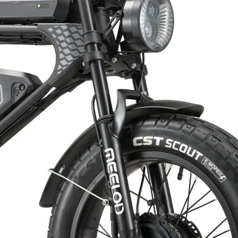 MEELOD DK300 MAX 20" Elektrofahrrad im Retro-Moped-Stil 2400W Spitzenleistung Motor 48V 20Ah Doppelbatterien