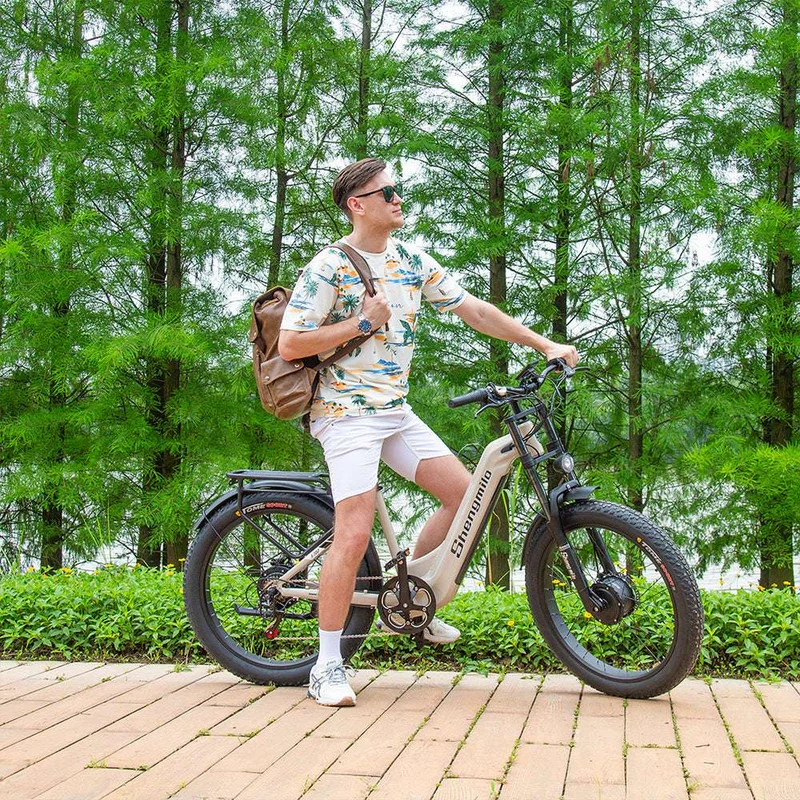 SHENGMILO S700 26" Step-Thru Fat Tire Elektro-Citybike 1000W*2 Doppelmotor 48V 17,5Ah Batterie