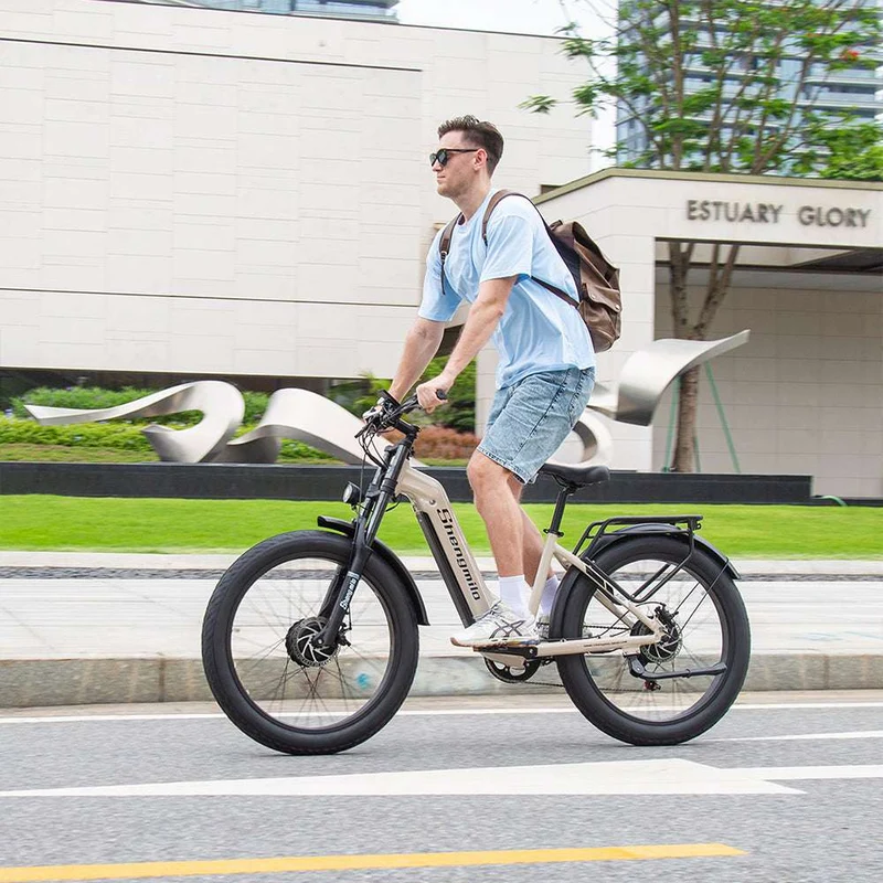 SHENGMILO S700 26" Step-Thru Fat Tire Elektro-Citybike 1000W*2 Doppelmotor 48V 17,5Ah Batterie