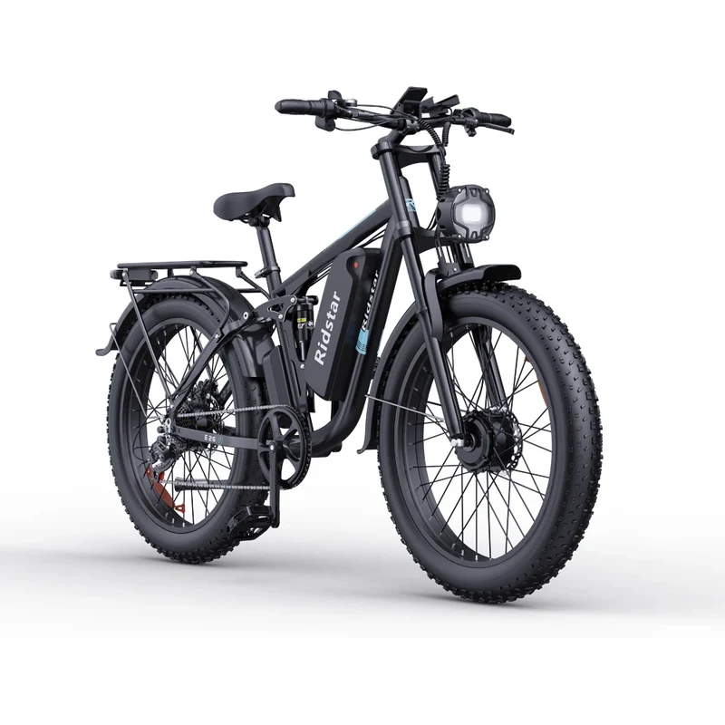 RIDSTAR E26 Pro 26" Fette Reifen E-Mountainbike 2000W Doppelmotor 48V 23Ah Batterie