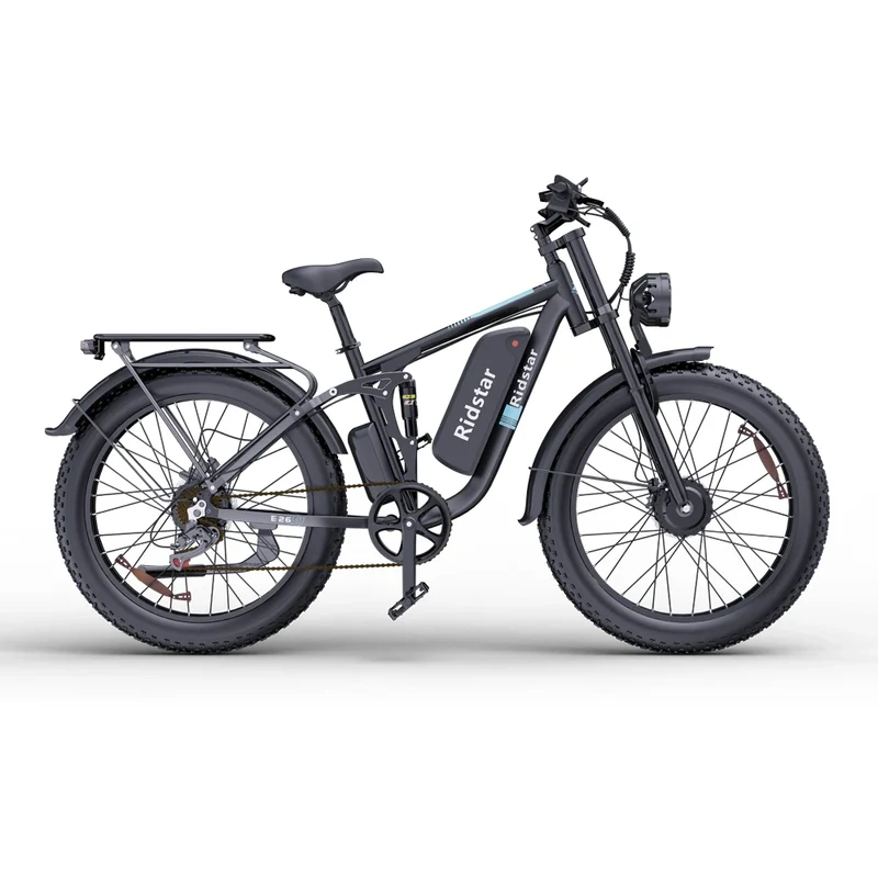 RIDSTAR E26 Pro 26" Fette Reifen E-Mountainbike 2000W Doppelmotor 48V 23Ah Batterie