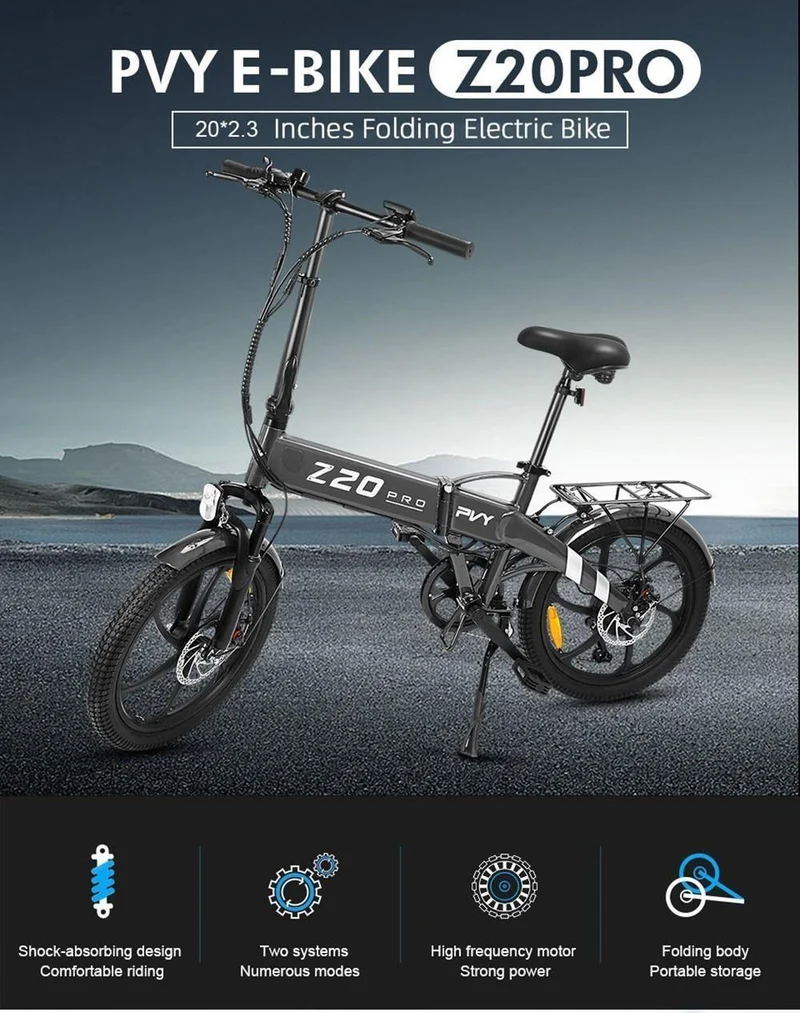 PVY Z20 Pro 20" Elektrisches Pendlerfahrrad 500W Motor 36V 14Ah Batterie