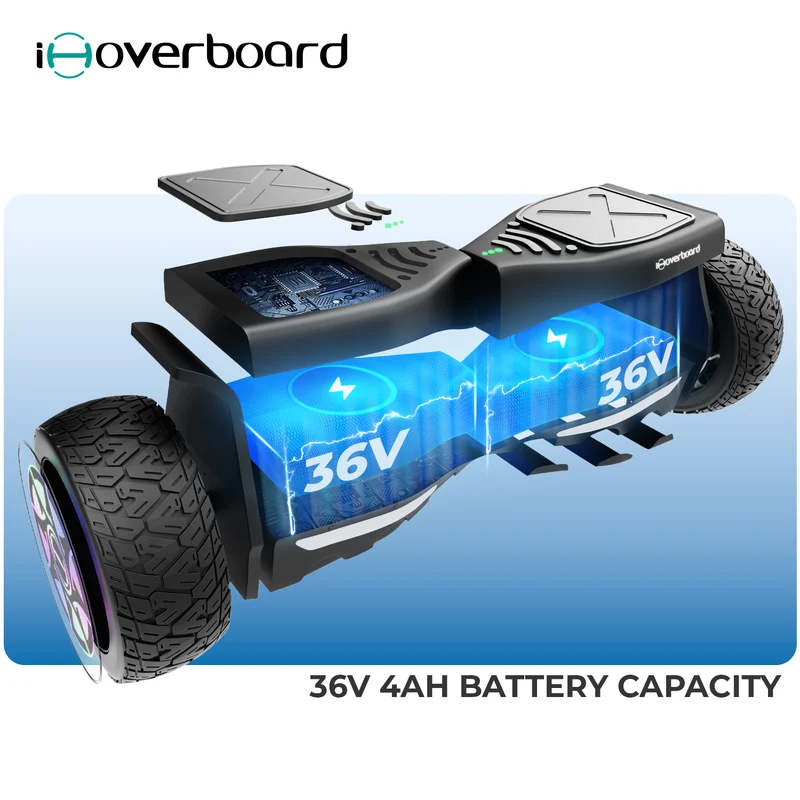 H8 8.5" Off Road Hoverboard with Bluetooth Music and LED Lights - Self Balancing System