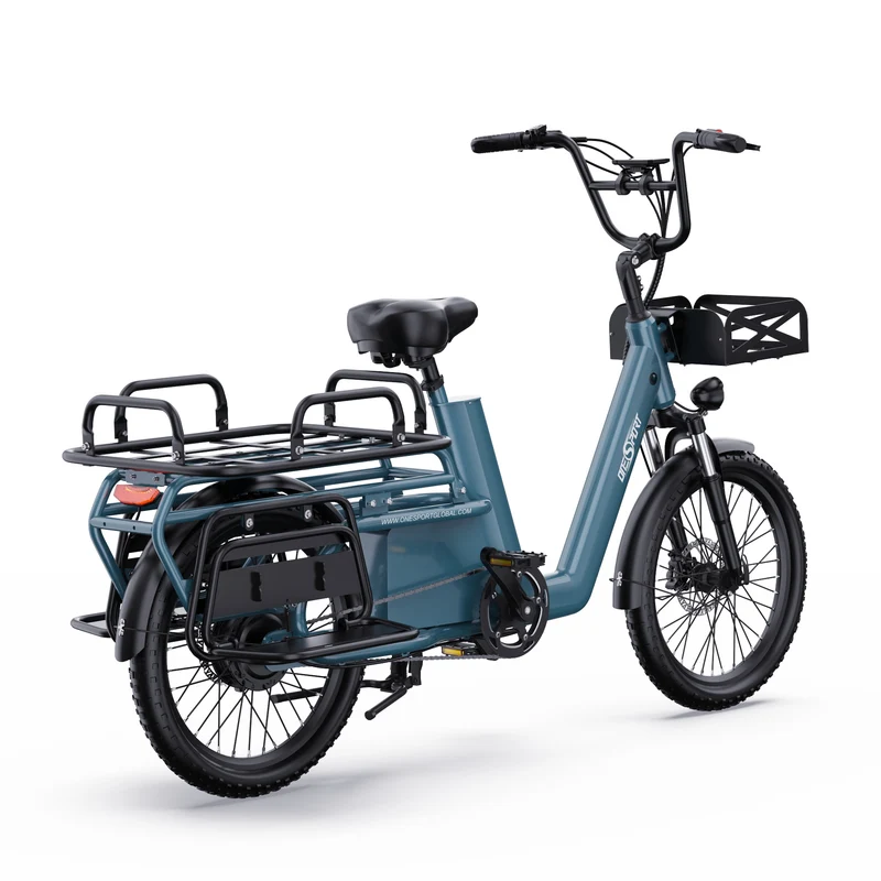 ONESPORT OT01 20" Step-Through Longtail Cargo Elektrofahrrad 650W Motor 48V 27Ah Batterie