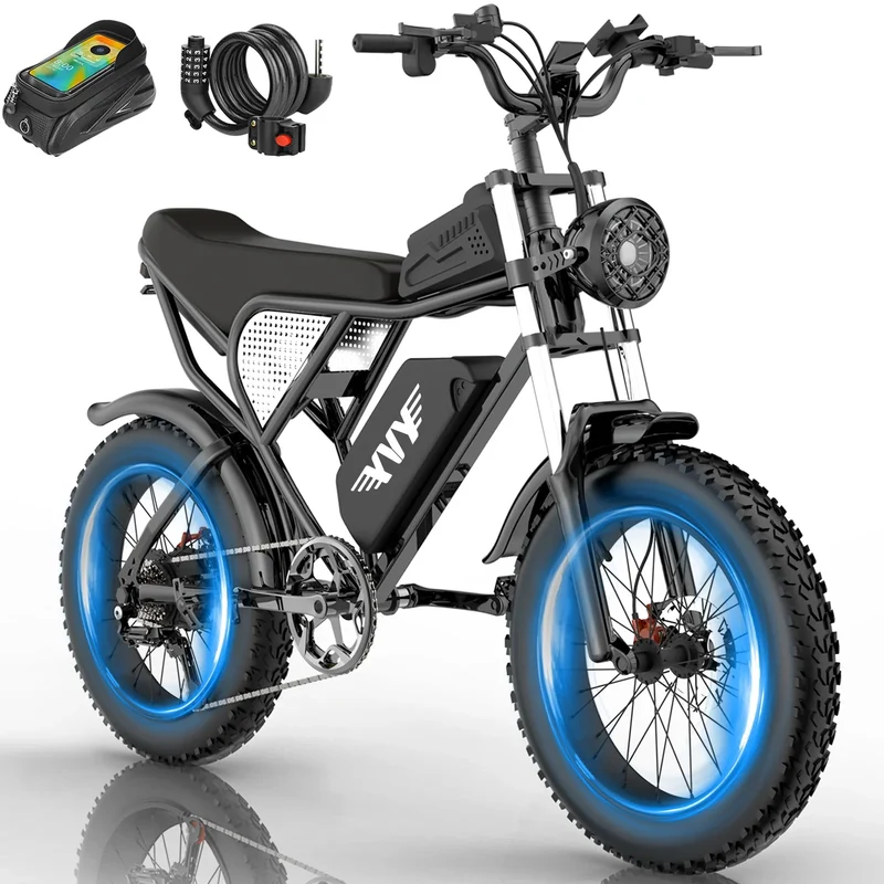 YVY C20 20" Fat Tires Elektrofahrrad 1000W Motor 48V 20Ah Batterie