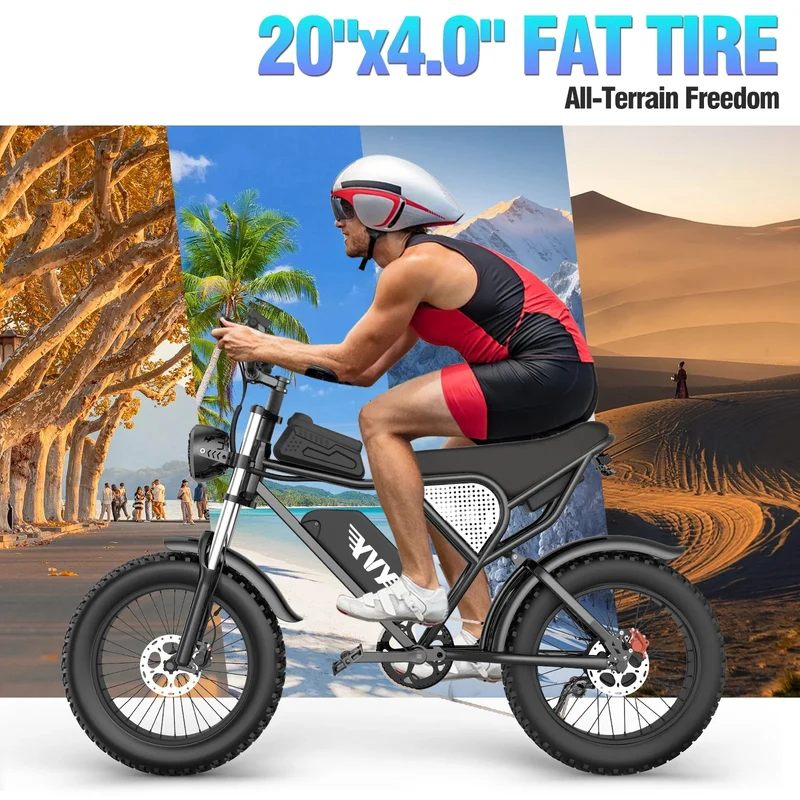 YVY C20 20" Fat Tires Elektrofahrrad 1000W Motor 48V 20Ah Batterie