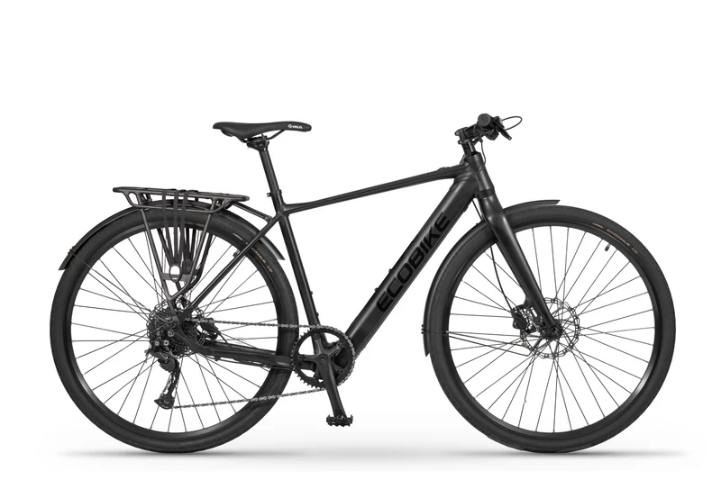 Ecobike Urban EQP 2027 | Leichtes Fitness E-Bike mit Gepäckträger & Schutzblechen | 349 Wh