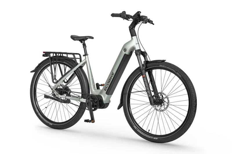 Ecobike LX 400 Silber&Black City E-Bike Pedelec, Nabenschaltung, Mittelmotor, Riemenantrieb Gates, Bafang M410HD 100Nm