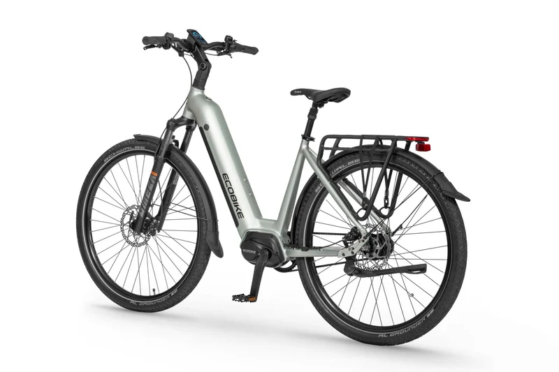 Ecobike LX 400 Silber&Black City E-Bike Pedelec, Nabenschaltung, Mittelmotor, Riemenantrieb Gates, Bafang M410HD 100Nm