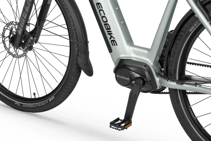 Ecobike LX 400 Silber&Black City E-Bike Pedelec, Nabenschaltung, Mittelmotor, Riemenantrieb Gates, Bafang M410HD 100Nm