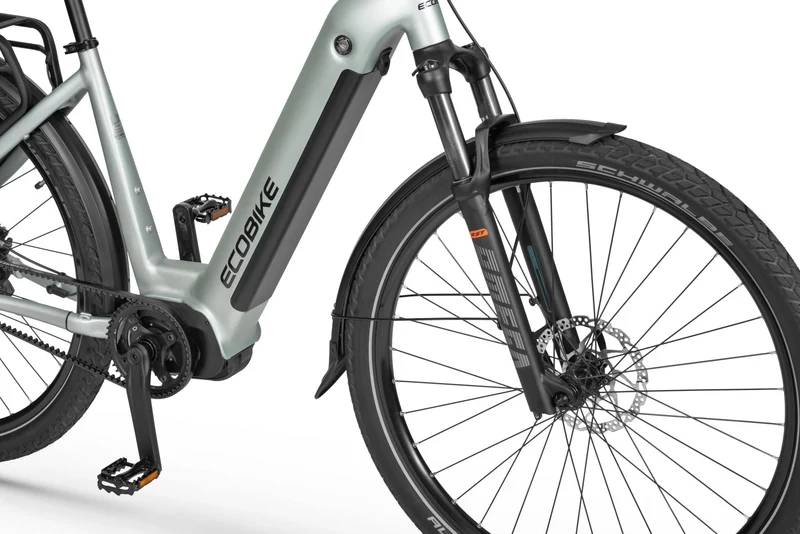 Ecobike LX 400 Silber&Black City E-Bike Pedelec, Nabenschaltung, Mittelmotor, Riemenantrieb Gates, Bafang M410HD 100Nm