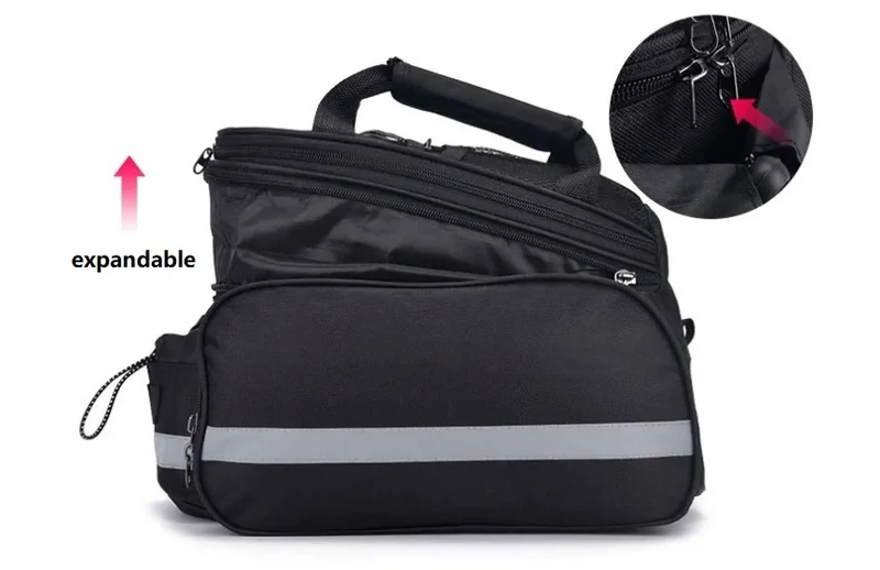 Fahrradtasche Packtasche 27L – erweiterbar, reflektierend inkl. Regenabdeckung