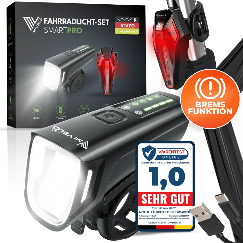 Mivelo Fahrradlicht-Set SMART PRO